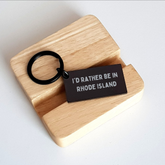 Rhode Island Enthusiast Gifts, Funny Keychain for Men or Women, I'd Rather Be In Rhode Island, Unique Graduation Gifts from Family or Friends - Image 2